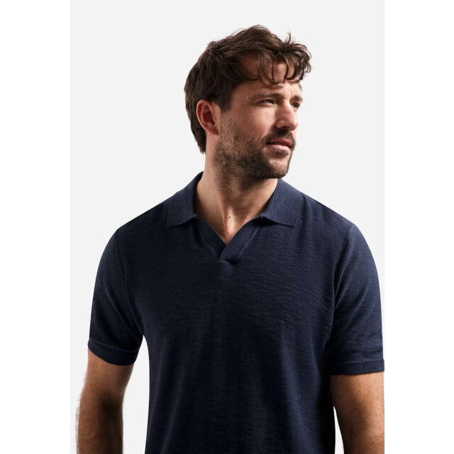 No Excess Pullover short sleeve v-polo slub night 31240266SN-078 large