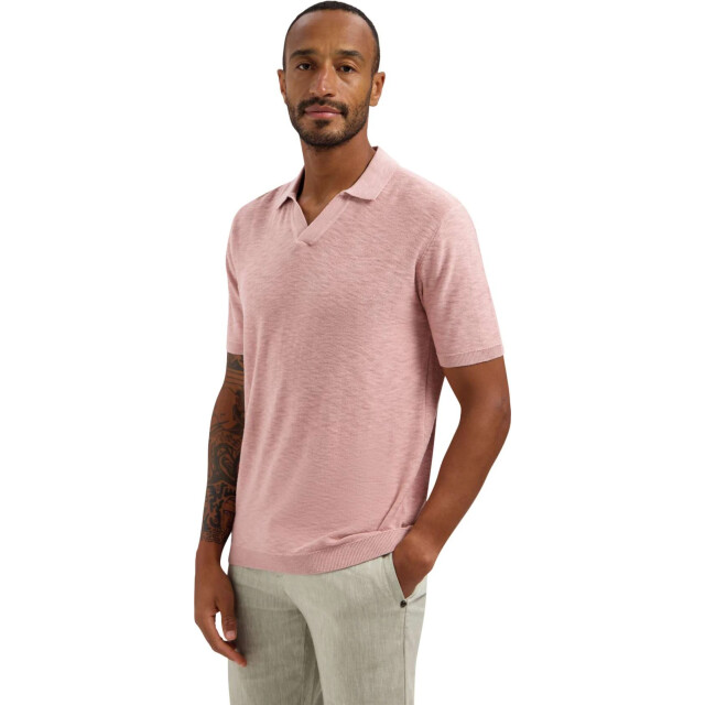 No Excess Pullover short sleeve v-polo slub light mauve 31240266SN-346 large