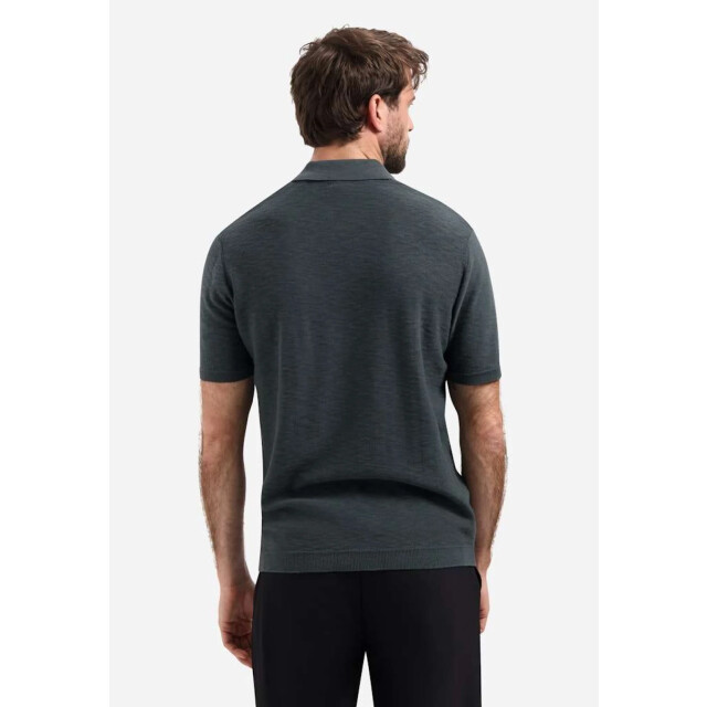 No Excess Pullover short sleeve v-polo slub dark steel 31240266SN-124 large