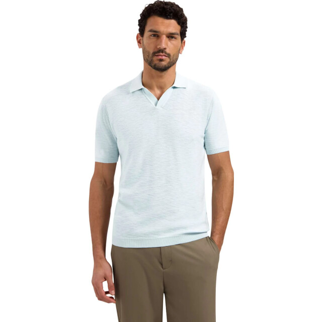 No Excess Pullover short sleeve v-polo slub sky 31240266SN-134 large