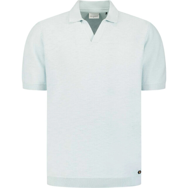 No Excess Pullover short sleeve v-polo slub sky 31240266SN-134 large