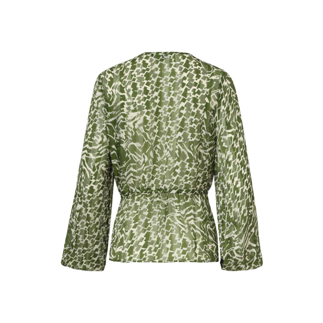 Smashed Lemon 25710 abstracte blouse in army en sand | 8720331391678 large