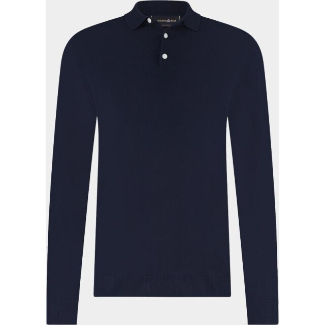 Bos Bright Blue Scotland blue polo lange mouwen heren plince polo pull spe26105pl07sb/4001 205749 large