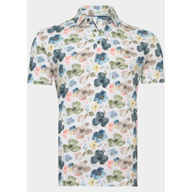 R2 Amsterdam Polo korte mouw colour flower cotton lin 132.polo.006/073 203680 large