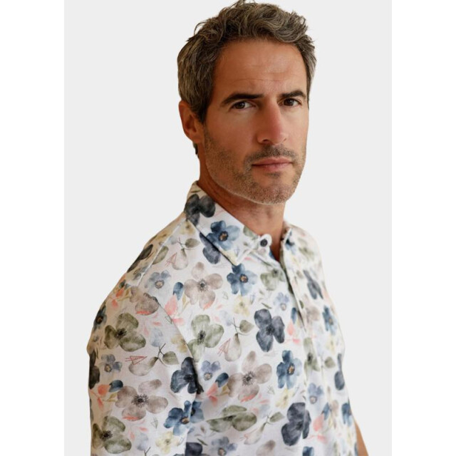 R2 Amsterdam Polo korte mouw colour flower cotton lin 132.polo.006/073 203680 large
