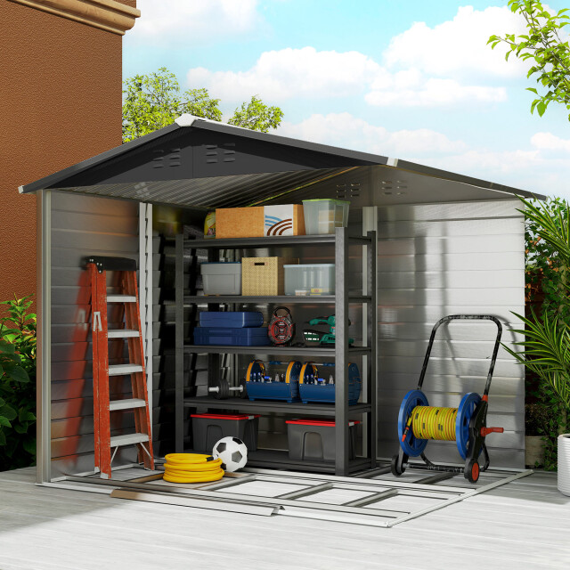 4goodz Gereedschapsschuur weerbestendig staal 2,40x2,06x1,98 cm - 3538169 large