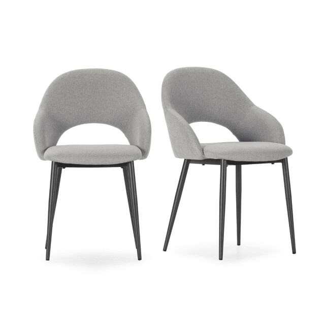 CaliCosy Stoelen set van 2 in stoffen met metalen poten, h84 cm lila 3539155 large