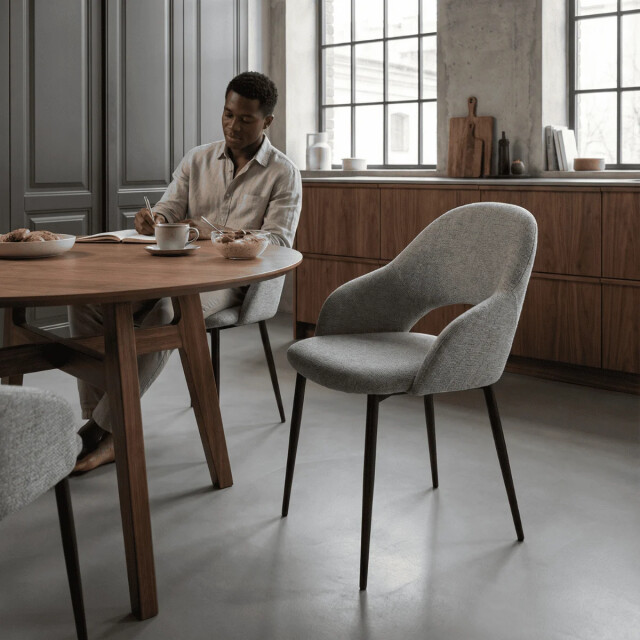 CaliCosy Stoelen set van 2 in stoffen met metalen poten, h84 cm lila 3539155 large