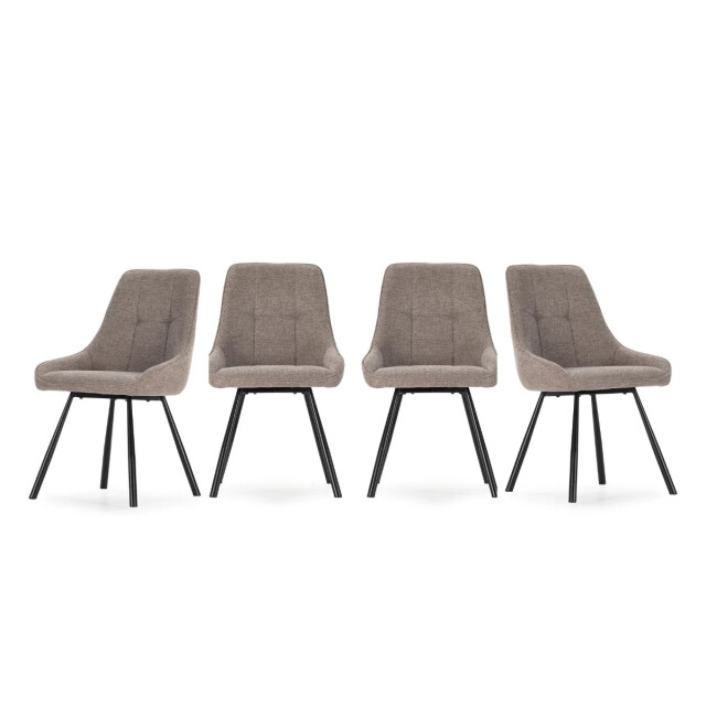 CaliCosy Stoelen set van 4 in stof met metalen poten, h85 cm nory 3539165 large