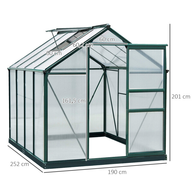 4goodz Tuinkas aluminium met polycarbonaat en kantelraam 190x252x201 cm 3539171 large