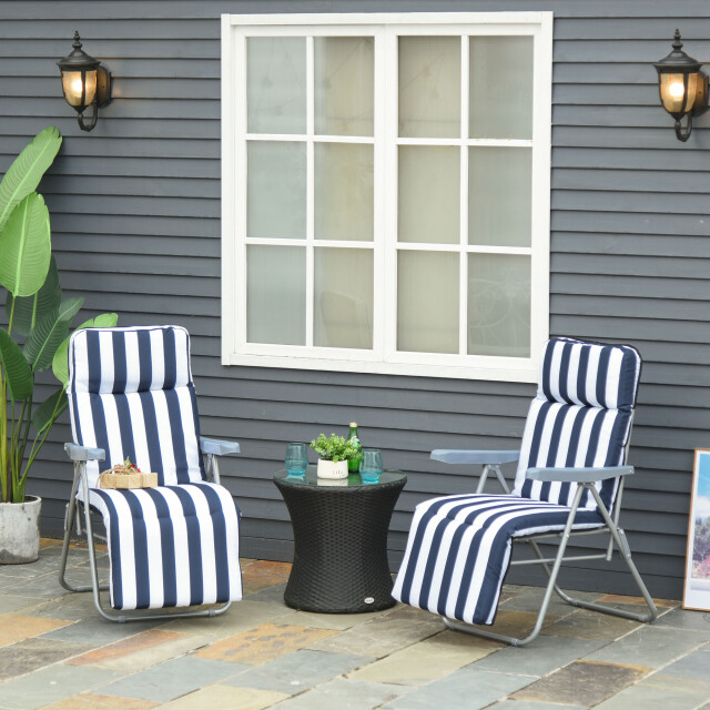 4goodz Set 2 stuks campingstoelen met kussens verstelbaar in 5 standen - 3539178 large