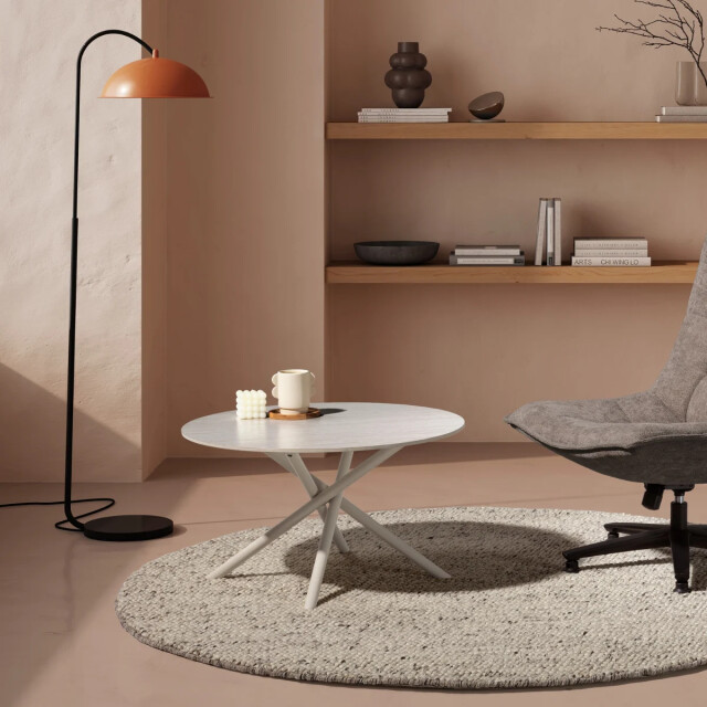 CaliCosy Salontafel met travertijnlook Ø80 cm ysia 3539094 large