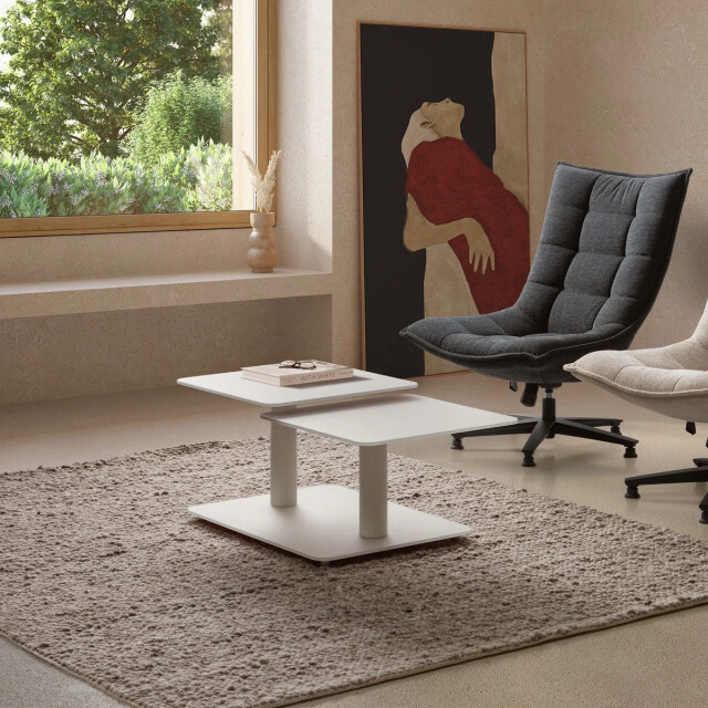 CaliCosy Salontafel met vierkante glazen bladen l114 cm kaya 3539092 large