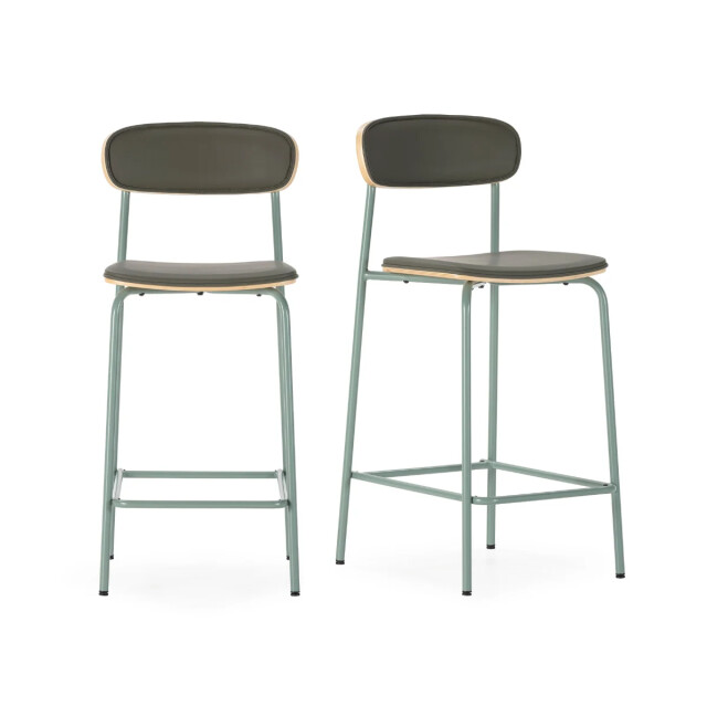 CaliCosy Barkrukken set van 2 in kunstleer met metalen poten, h95 cm tess 3539116 large