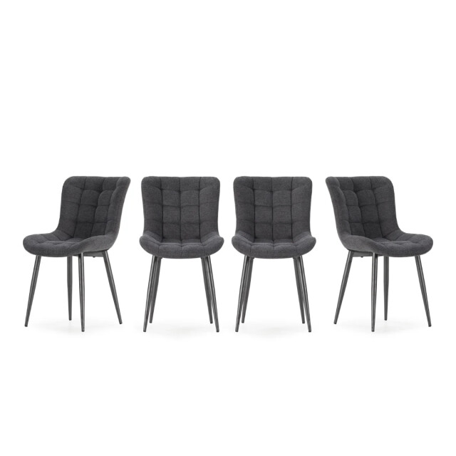 CaliCosy Stoelen set van 4 in gewatteerde stof met metalen poten h85 cm maË 3539279 large