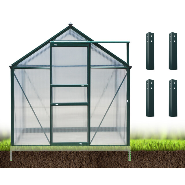 4goodz Tuinkas aluminium met polycarbonaat en kantelraam 190x252x201 cm 3539171 large