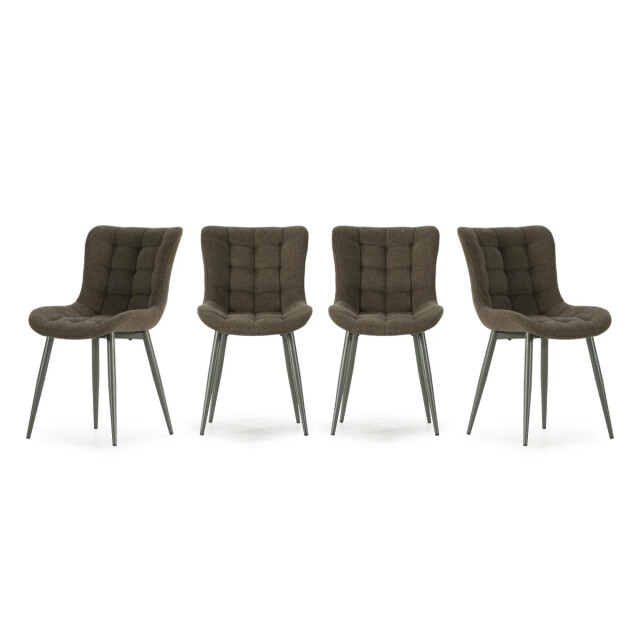 CaliCosy Stoelen set van 4 in gewatteerde stof met metalen poten h85 cm maË 3539317 large
