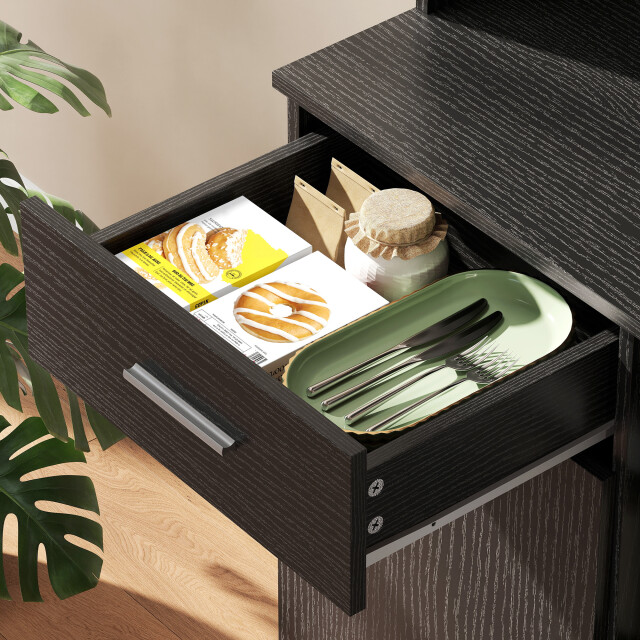 4goodz Keukenkast voorraadkast met werkblad verstelbare planken - 3538230 large