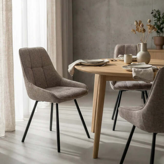 CaliCosy Stoelen set van 4 in stof met metalen poten, h85 cm nory 3539165 large