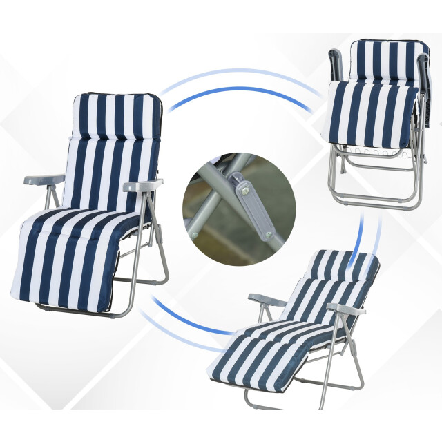 4goodz Set 2 stuks campingstoelen met kussens verstelbaar in 5 standen - 3539178 large