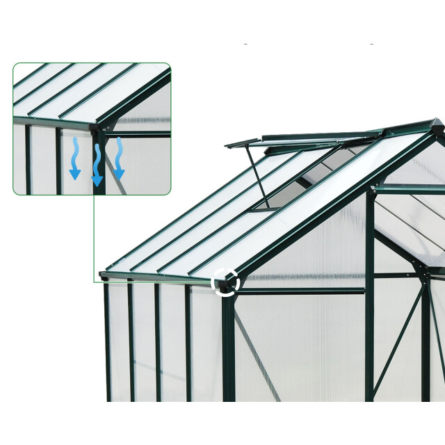 4goodz Tuinkas aluminium met polycarbonaat en kantelraam 190x252x201 cm 3539171 large