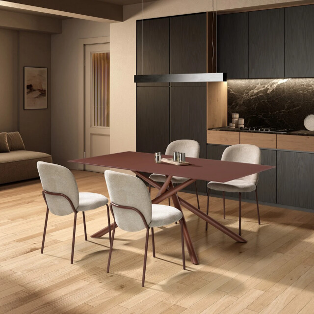 CaliCosy Stoelen set van 4 in stoffen met metalen poten, h85 cm noa 3539355 large