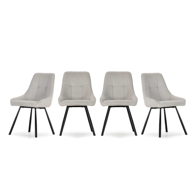CaliCosy Stoelen set van 4 in stof met metalen poten, h85 cm nory 3539162 large