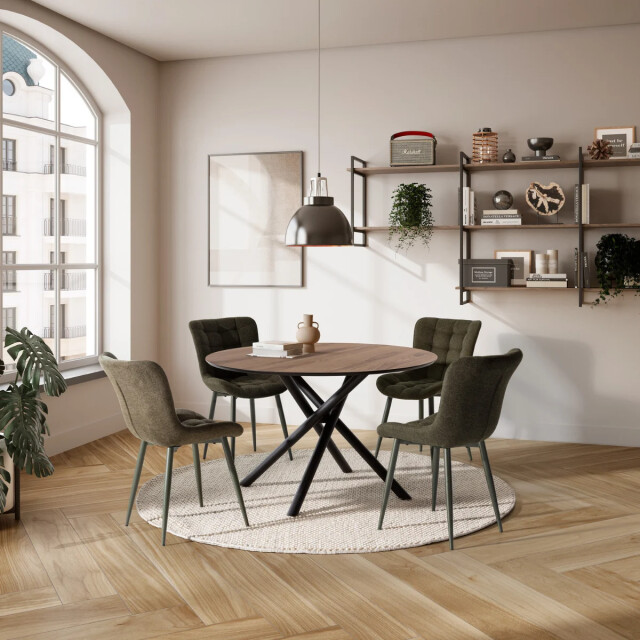 CaliCosy Stoelen set van 4 in gewatteerde stof met metalen poten h85 cm maË 3539317 large