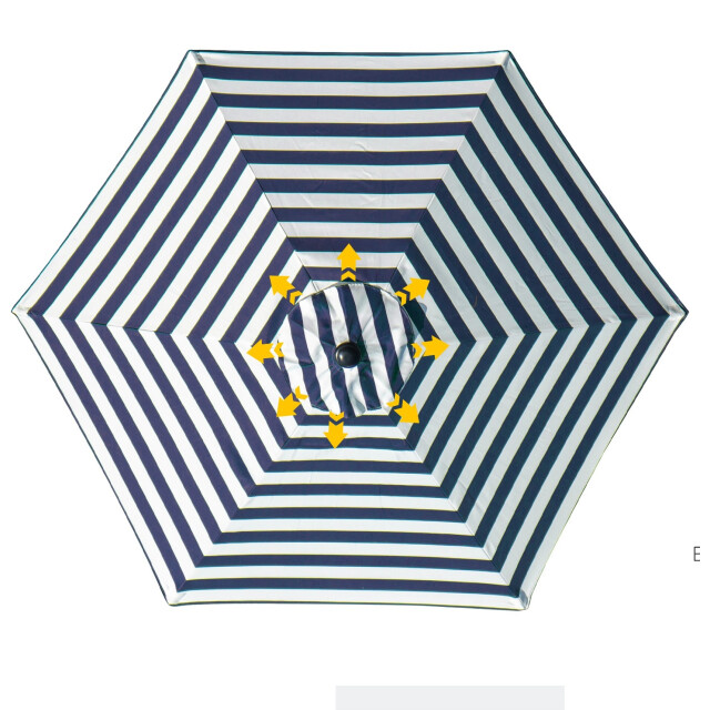 4goodz Parasol stalen buis kantelbaar streep Ø230 x 216 cm 3532158 large