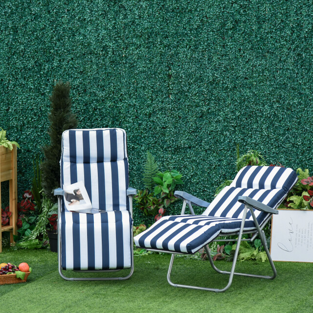 4goodz Set 2 stuks campingstoelen met kussens verstelbaar in 5 standen - 3539178 large