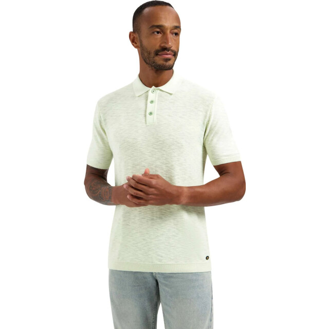 No Excess Pullover short sleeve polo slub seagreen 31240263SN-057 large