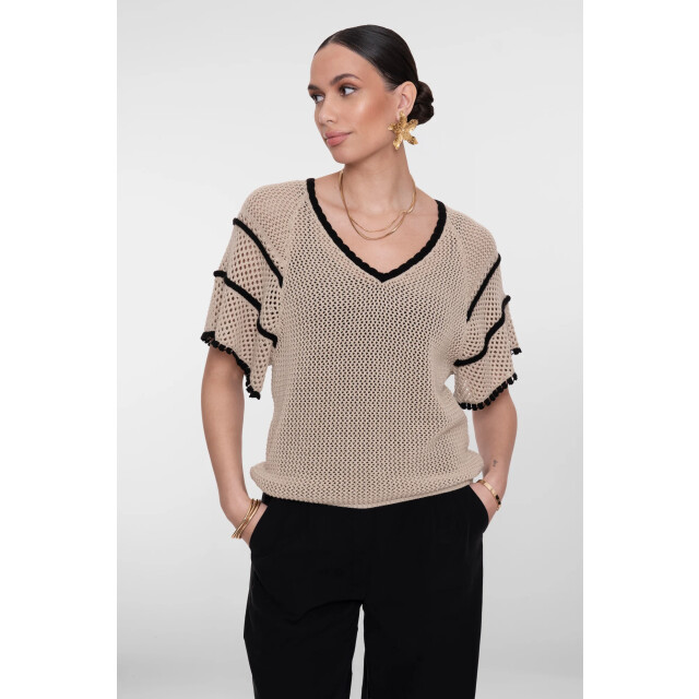 Geisha 64050-23 721 pullover raglan v-neck light sand/black 64050-23 721 large