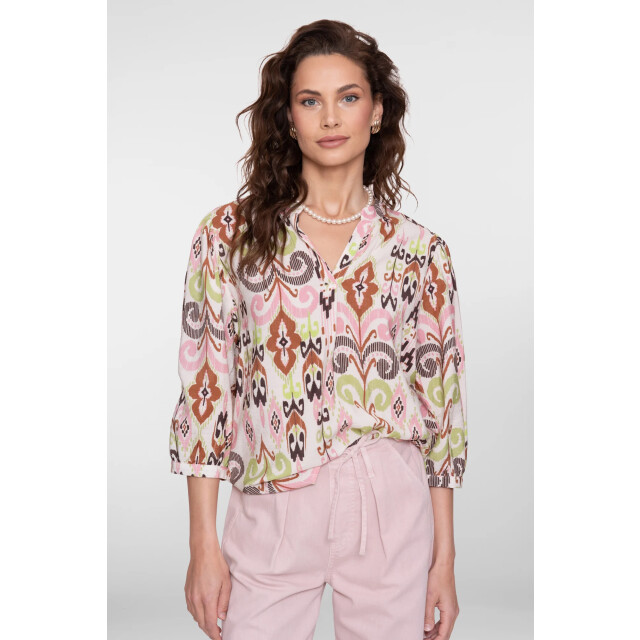 Geisha 63218-20 718 blouse ecru/camel/cactus 63218-20 718 large