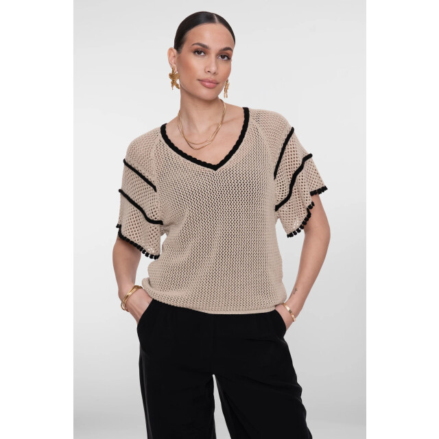 Geisha 64050-23 721 pullover raglan v-neck light sand/black 64050-23 721 large