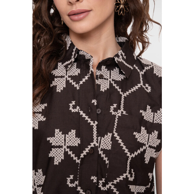 Geisha 63212-20 750 blouse chocolate brown/sand 63212-20 750 large