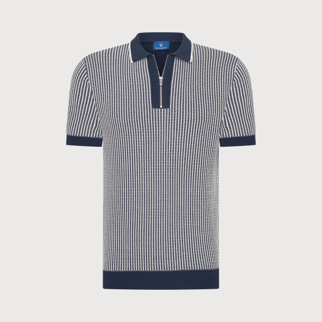 Blue Industry De gebreide print polo | KBIS26-M21 large