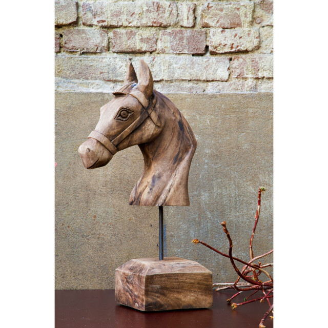 Light & Living Ornament op voet horse hout 25x14x48cm 711977 large