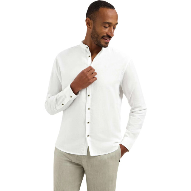 No Excess Shirt h linen granddad white 31470218SN-010 large