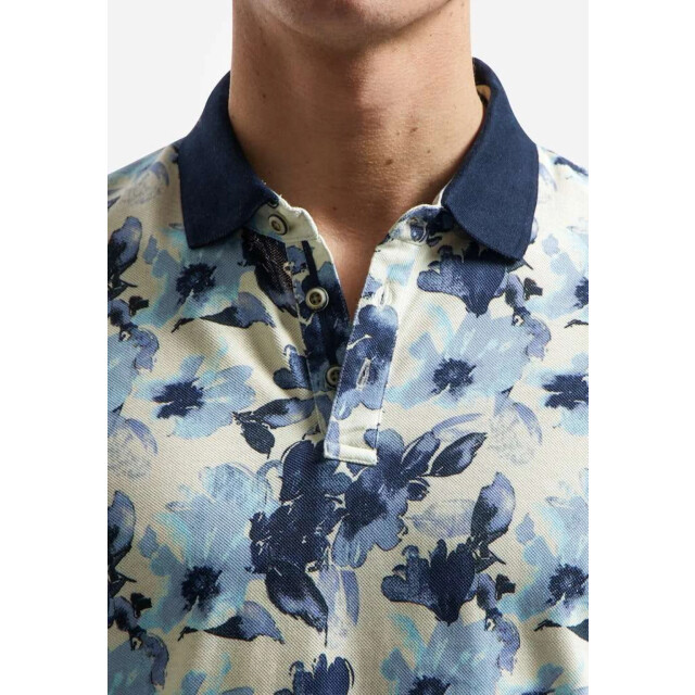 No Excess Polo short sleeve printed blue 31380314-030 large