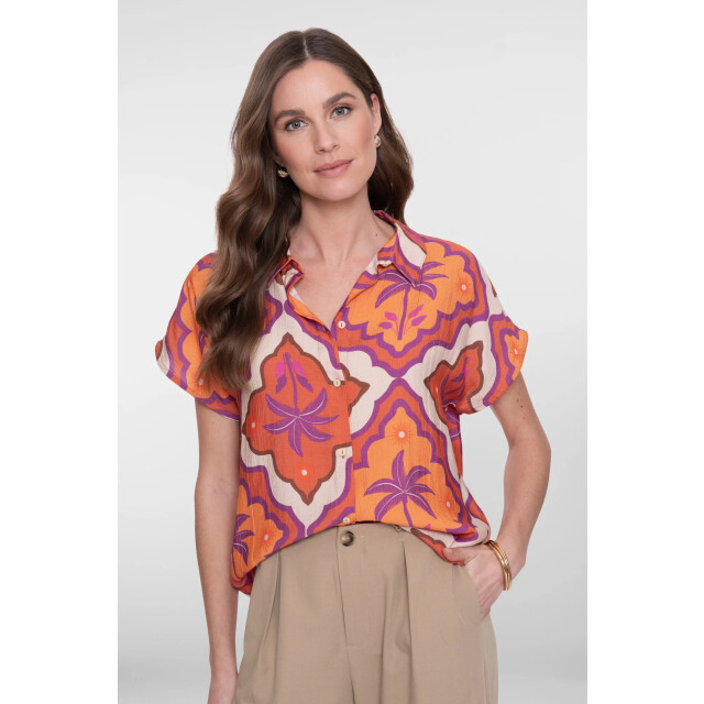 Geisha 63247-20 718 blouse ecru/mango/purple 63247-20 718 large