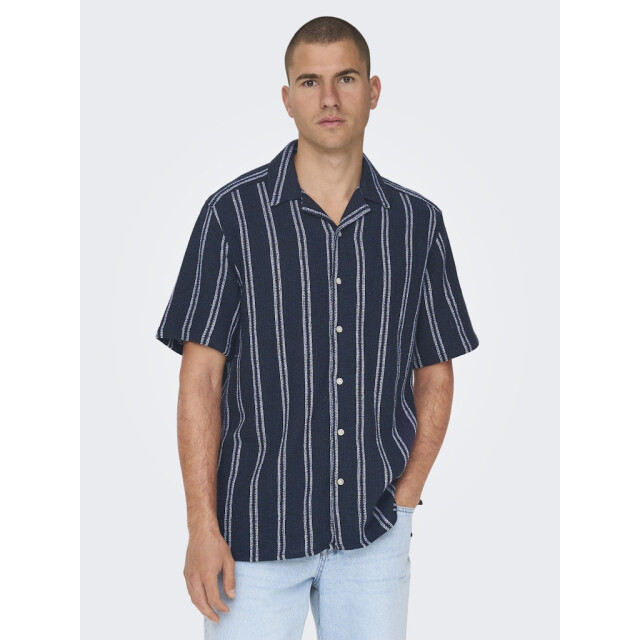 Only & Sons Onstrev life reg stripe ss shirt no dessin 5319.39.0092 large