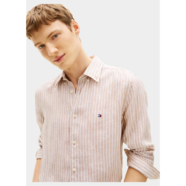 Tommy Hilfiger Casual hemd lange mouw linen bengal stripe rf shirt mw0mw42400/0bk 204802 large