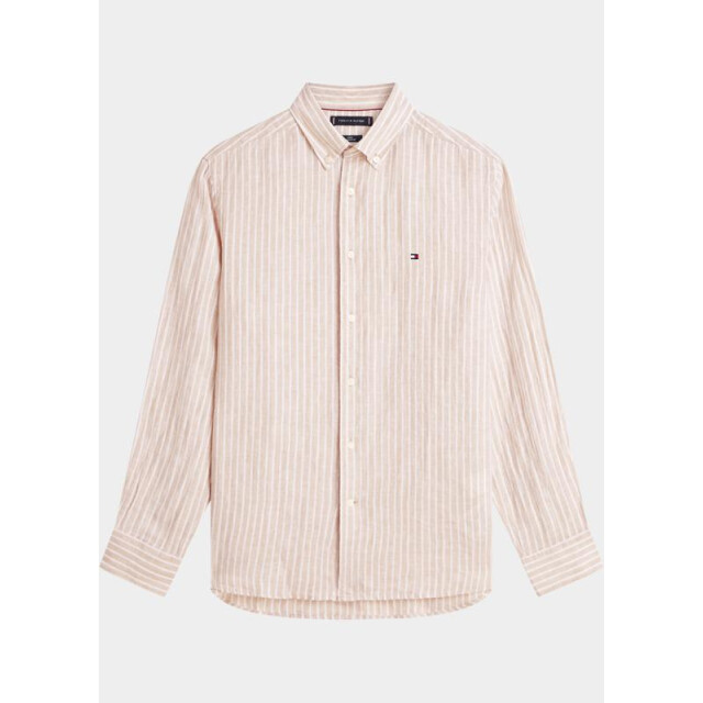 Tommy Hilfiger Casual hemd lange mouw linen bengal stripe rf shirt mw0mw42400/0bk 204802 large