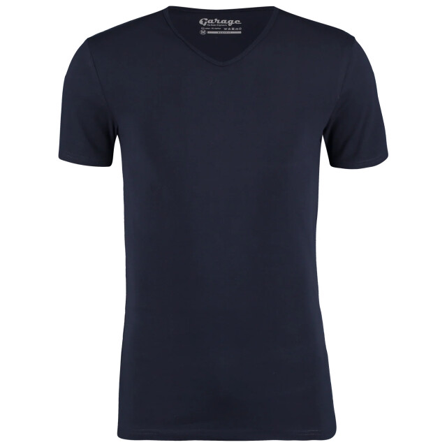 Garage Bodyfit shirt v-neck 400 navy Garage V neck Shirt 0202 400 Navy large