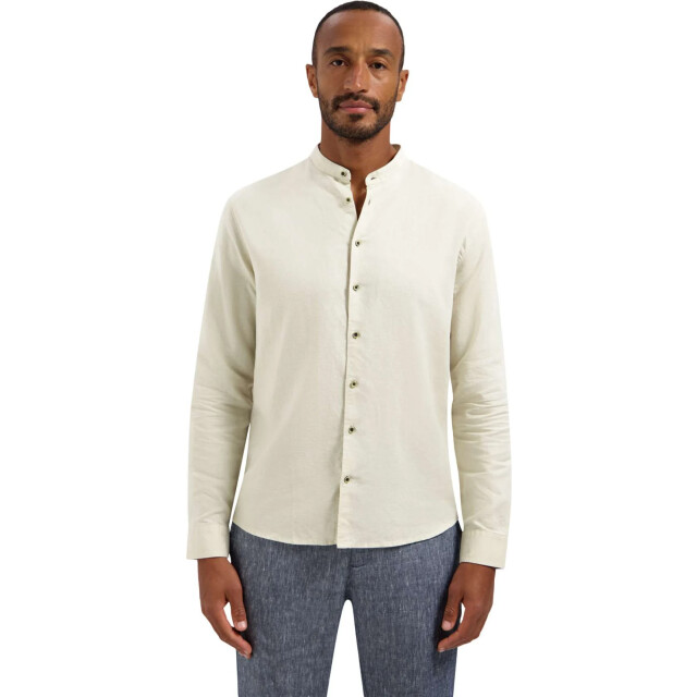 No Excess Shirt with linen granddad desert 31470218SN-045 large