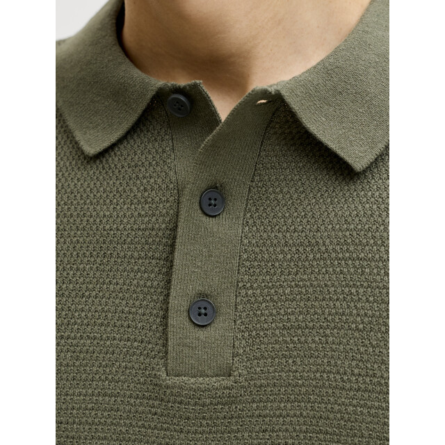 Jack & Jones jjegeorge knit polo ss sn 12268281 dusty olive 05311.368.0074 large