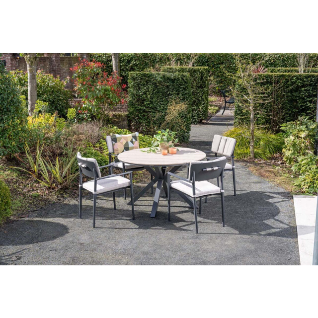 Garden Impressions Edison tuintafel Ø122 cm light teak vironwood 3176805 large