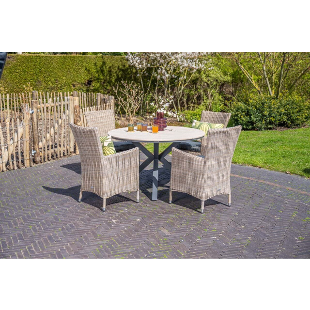 Garden Impressions Edison tuintafel Ø122 cm light teak vironwood 3176805 large