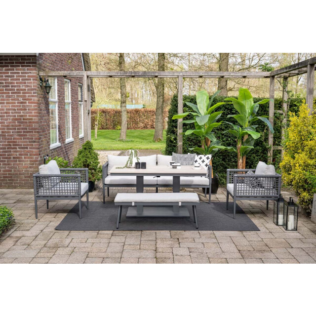 Garden Impressions Cyprus tafel- in hoogte verstelbaar 150x87cm -c. black-light teak 3177035 large