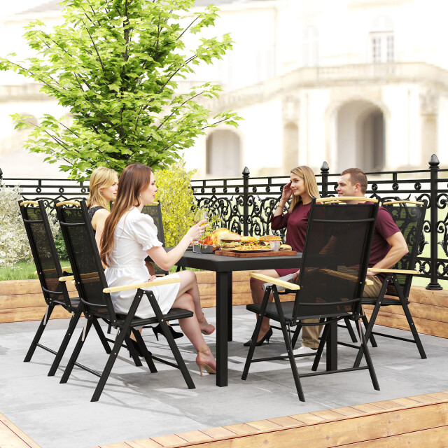 4goodz Tuintafelset 1 tafel en 6 stoelen tuinmeubelset - 3547607 large